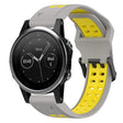 For Garmin Fenix 5S 20mm Two-Color Reverse Buckle Silicone Watch Band(Grey+Yellow) - Watch Bands by PMC TechLife | Online Shopping South Africa | PMC TechLife