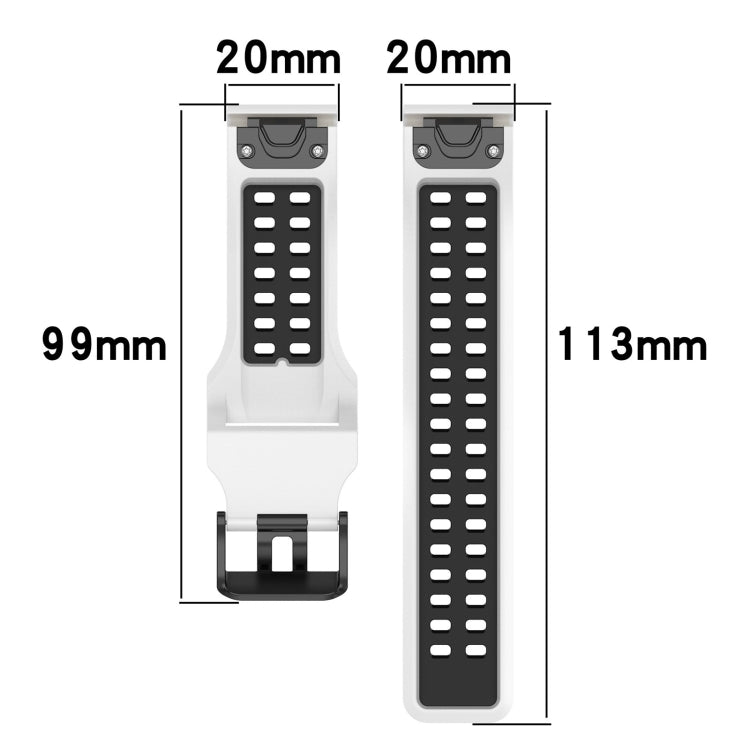 For Garmin Fenix 6S 20mm Two-Color Reverse Buckle Silicone Watch Band(Red+Black)