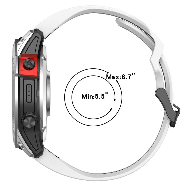 For Garmin Fenix 5S 20mm Two-Color Reverse Buckle Silicone Watch Band(Blue+White)