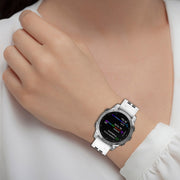 For Garmin Fenix 5S Plus 20mm Two-Color Reverse Buckle Silicone Watch Band(White+Black)