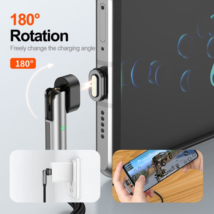 ENKAY 2 in 1 PD 100W / 27W 180 Degrees Rotation Magnetic Type-C / 8 Pin Fast Charging Data Cable with LED Light, Length:2m