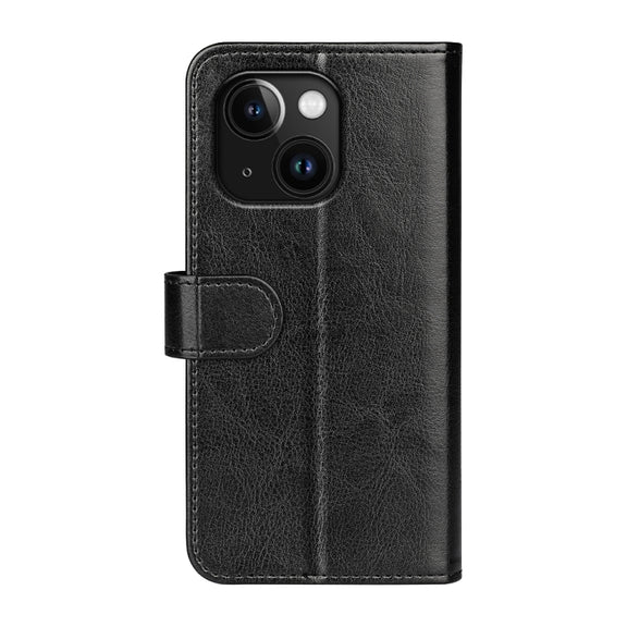 For iPhone 15 Plus R64 Texture Horizontal Flip Leather Phone Case(Black)