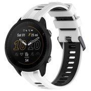 For Garmin Forerunner 955 Sports Two-Color Silicone Watch Band(White+Black)