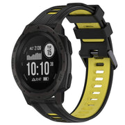 For Garmin Instinct Sports Two-Color Silicone Watch Band(Black+Yellow)