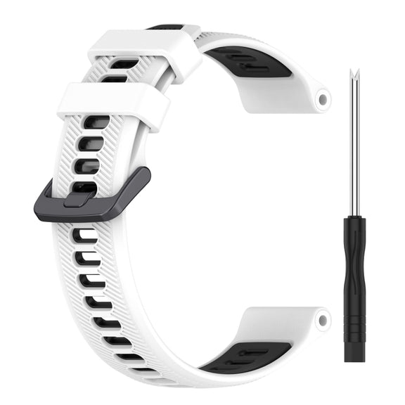 Compatible with Garmin Approach S70 47mm Sports Two-Color Silicone Watch Band(White+Black)