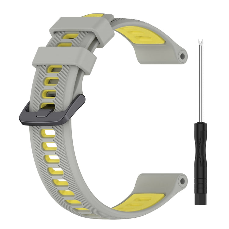 For Garmin Fenix 7 Sports Two-Color Silicone Watch Band(Grey+Yellow)