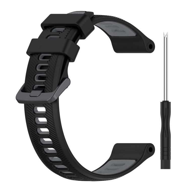 For Garmin Fenix 6 Sports Two-Color Silicone Watch Band(Black+Grey)
