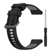For Garmin Fenix 6 Sports Two-Color Silicone Watch Band(Black+Grey)