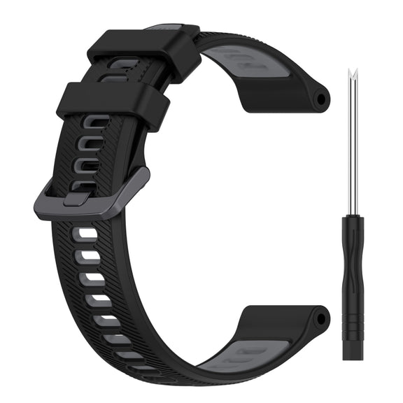 For Garmin Fenix 6 Sports Two-Color Silicone Watch Band(Black+Grey)