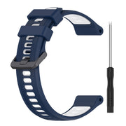 For Garmin Fenix 6 Sports Two-Color Silicone Watch Band(Midnight Blue+White)