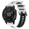 For Garmin Fenix 6 Pro Sports Two-Color Silicone Watch Band(White+Black) - Watch Bands by PMC TechLife | Online Shopping South Africa | PMC TechLife