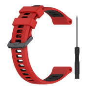 For Garmin Fenix 5 Plus Sports Two-Color Silicone Watch Band(Red+Black)