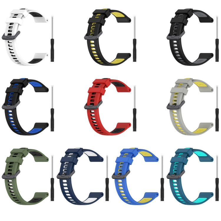 For Garmin Instinct Sports Two-Color Silicone Watch Band(Black+Yellow)