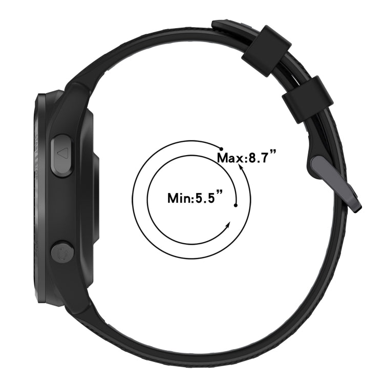 For Garmin Instinct 2 Solar Sports Two-Color Silicone Watch Band(Black+Yellow)