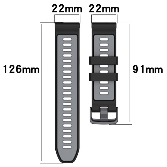 For Garmin Instinct 2 Solar Sports Two-Color Silicone Watch Band(Black+Yellow)