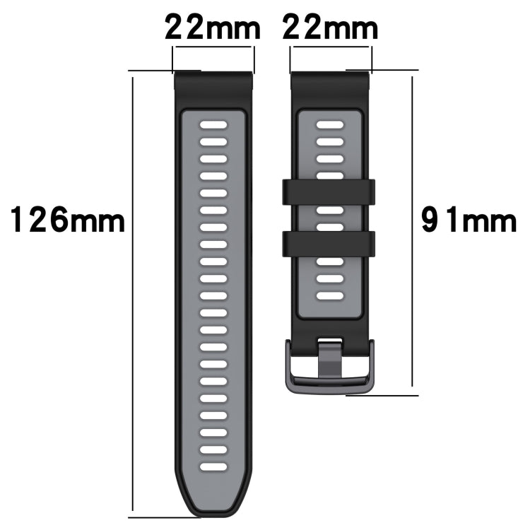 For Garmin Forerunner 935 Sports Two-Color Silicone Watch Band(Black+Yellow)