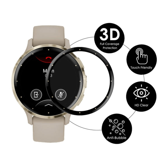 Compatible with Garmin Venu 3S ENKAY 3D Full Coverage Soft PC Edge + PMMA HD Screen Protector Film