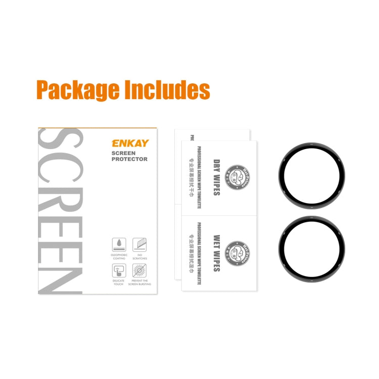 Compatible with Garmin Active 5 2pcs ENKAY 3D Full Coverage Soft PC Edge + PMMA HD Screen Protector Film