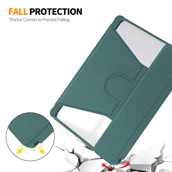 For Samsung Galaxy Tab S9 ENKAY 360 Degree Rotation Leather TPU Smart Case with Wireless Keyboard(Dark Green)