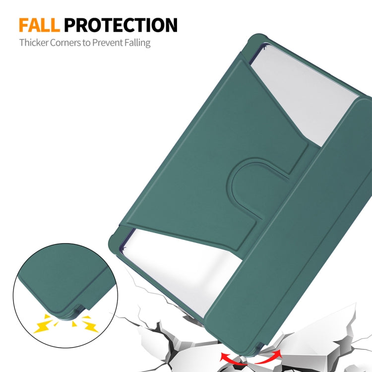 For Samsung Galaxy Tab S9 ENKAY 360 Degree Rotation Leather TPU Smart Case with Wireless Keyboard(Dark Green)