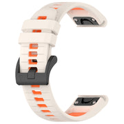 Compatible with Garmin MARQ Commander 22mm Sports Two-Color Silicone Watch Band(Starlight+Orange)