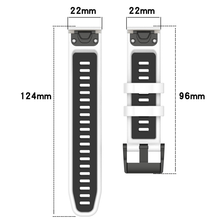 Compatible with Garmin MARQ Commander 22mm Sports Two-Color Silicone Watch Band(Starlight+Orange)