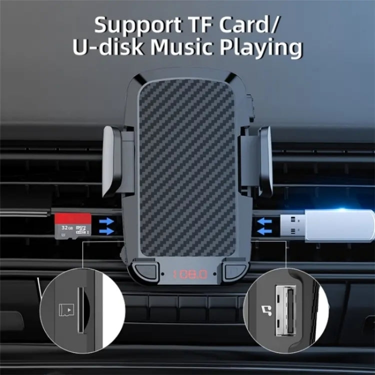 CS14 Car Interior Air Vent Mount Phone Stand MP3 Player FM Bluetooth Transmitter
