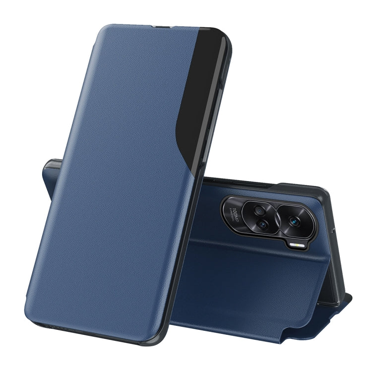 For Honor 90 Lite Attraction Flip Holder Leather Phone Case(Blue)