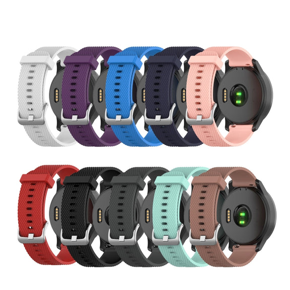 For Garmin Vivomove Sport 20mm Diamond Textured Silicone Watch Band(Pink)