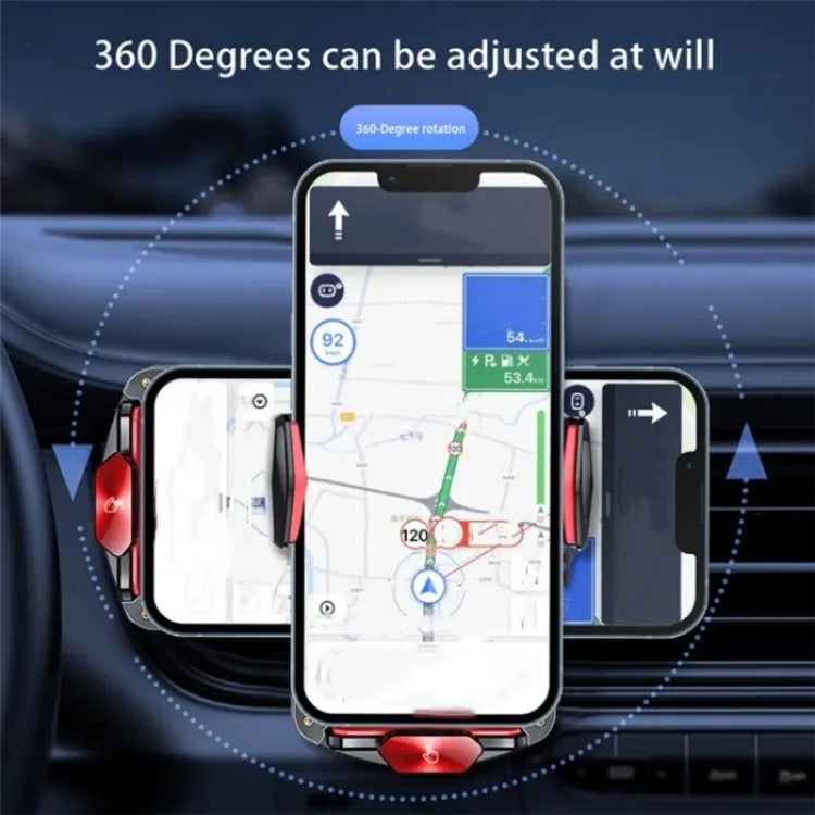 A6 Car Automatic Clamping Phone Holder 15W Magnetic Wireless Charger(Orange)