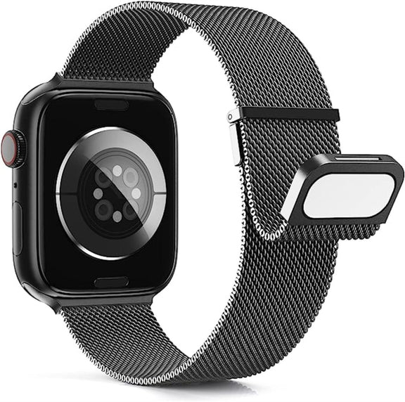 For Apple Watch 8 45mm Milan Double Magnetic Steel Mesh Watch Band(Gray)