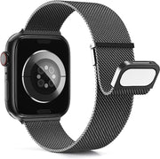 For Apple Watch 2 38mm Milan Double Magnetic Steel Mesh Watch Band(Gray)