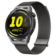 For Huawei Watch GT Runner Milan Double Magnetic Steel Mesh Watch Band(Gray)