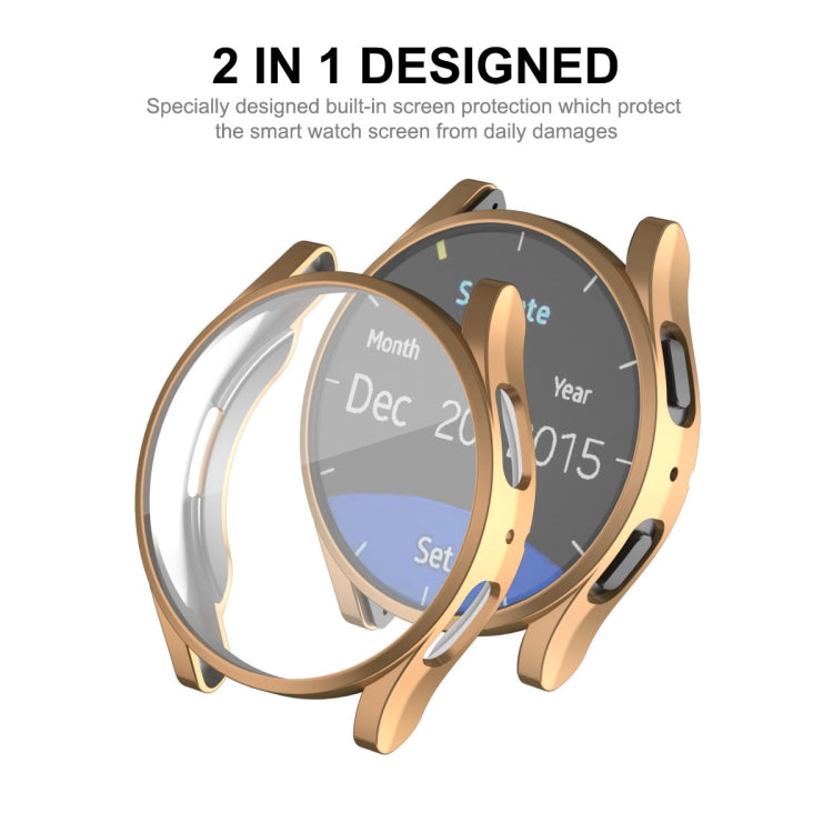 For Samsung Galaxy Watch6 44mm ENKAY Hat-Prince Full Coverage Electroplated Soft TPU Case with Screen Protection(Silver)
