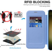 For Samsung Galaxy S23+ 5G Shield MagSafe RFID Anti-theft Rhombus Leather Phone Case(Blue)