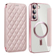 For Samsung Galaxy S23+ 5G Shield MagSafe RFID Anti-theft Rhombus Leather Phone Case(Pink) - free shipping - PMC TechLife - Order now!