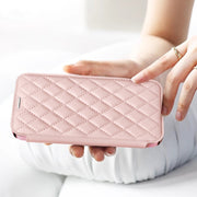 For Samsung Galaxy S23+ 5G Shield MagSafe RFID Anti-theft Rhombus Leather Phone Case(Pink)