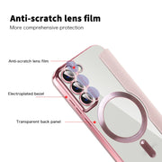 For Samsung Galaxy S23+ 5G Shield MagSafe RFID Anti-theft Rhombus Leather Phone Case(Pink)