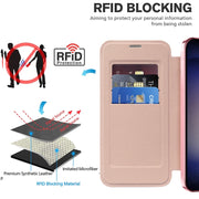 For Samsung Galaxy S24 5G Shield Magsafe RFID Anti-theft Rhombus Leather Phone Case(Pink)