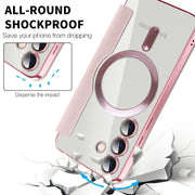 For Samsung Galaxy S24 5G Shield Magsafe RFID Anti-theft Rhombus Leather Phone Case(Pink)