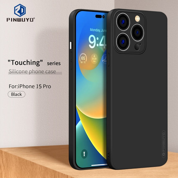 For iPhone 15 Pro PINWUYO Sense Series Liquid Silicone TPU Phone Case(Blue)