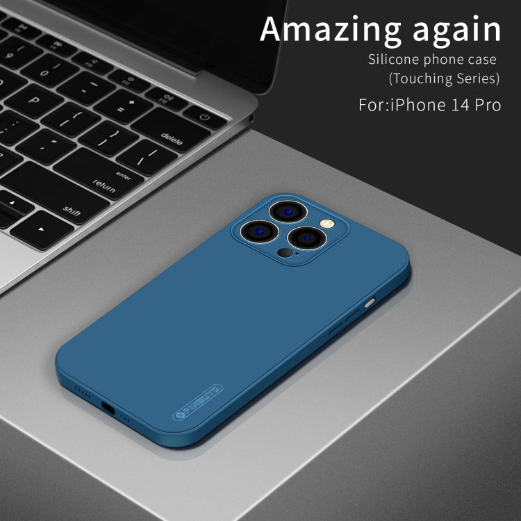 For iPhone 15 Pro PINWUYO Sense Series Liquid Silicone TPU Phone Case(Blue)