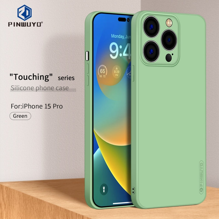 For iPhone 15 Pro PINWUYO Sense Series Liquid Silicone TPU Phone Case(Green)