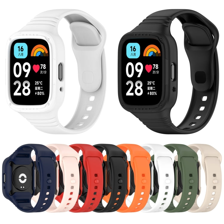 For Redmi Watch 3 Lite Integrated Fully Enclosed Silicone Watch Band(Black)