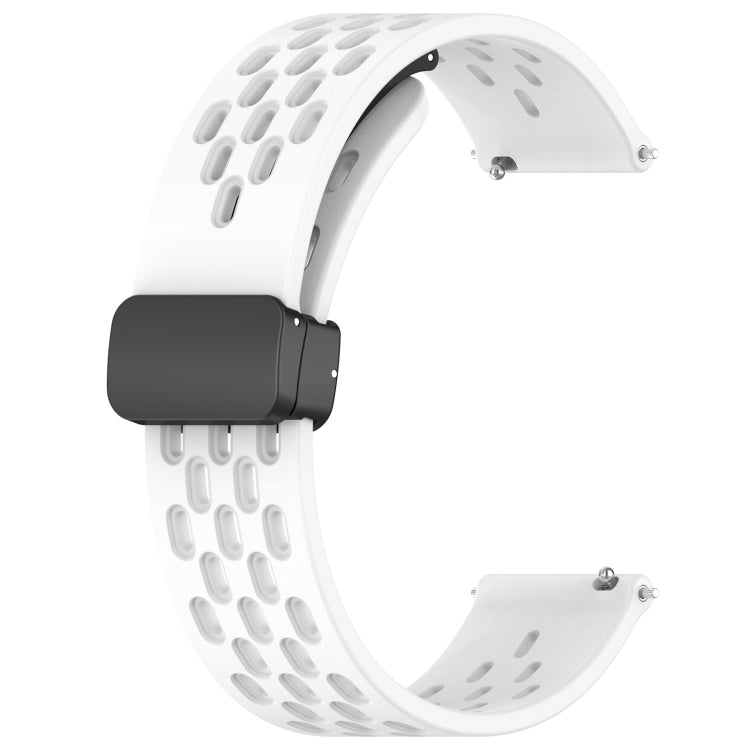 Compatible with GarminMove Trend 20mm Folding Magnetic Clasp Silicone Watch Band(White)
