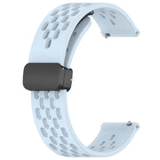 Compatible with Garmin Compatible witherunner 645 20mm Folding Magnetic Clasp Silicone Watch Band(Light Blue)