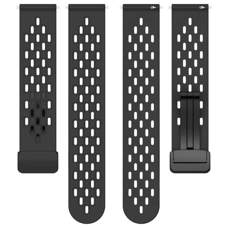 For Amazfit Pop 20mm Folding Magnetic Clasp Silicone Watch Band(White)