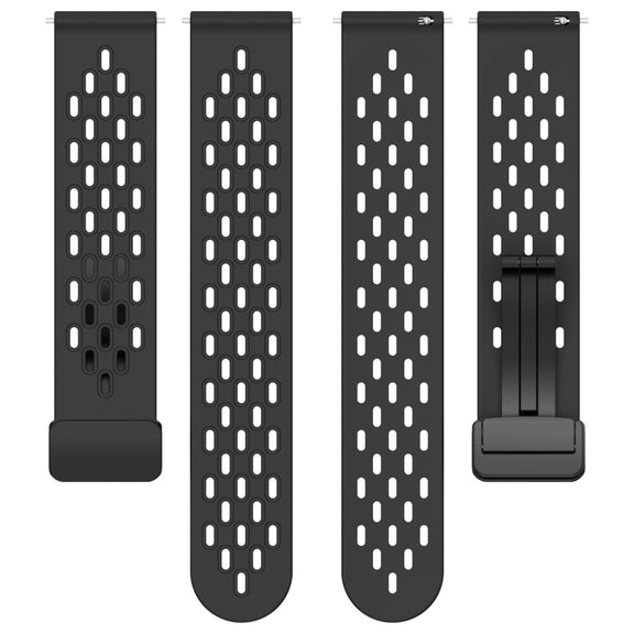 For Amazfit Pop 20mm Folding Magnetic Clasp Silicone Watch Band(White)