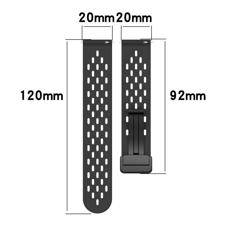 For Amazfit GTS 2 20mm Folding Magnetic Clasp Silicone Watch Band(Red)