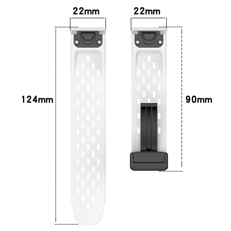 Compatible with Garmin Quatix 7 Pro 22mm Folding Buckle Hole Silicone Watch Band(Dark Gray)